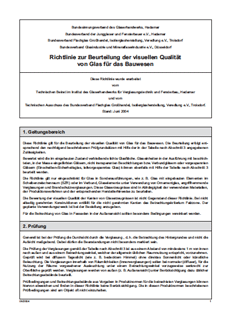 Richtlinie zur Beurteilung von Glas