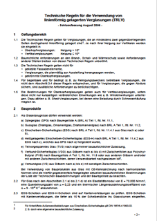 Technische Regeln für die Verwendung von linienförmig gelagerten Verglasungen (TRLV)